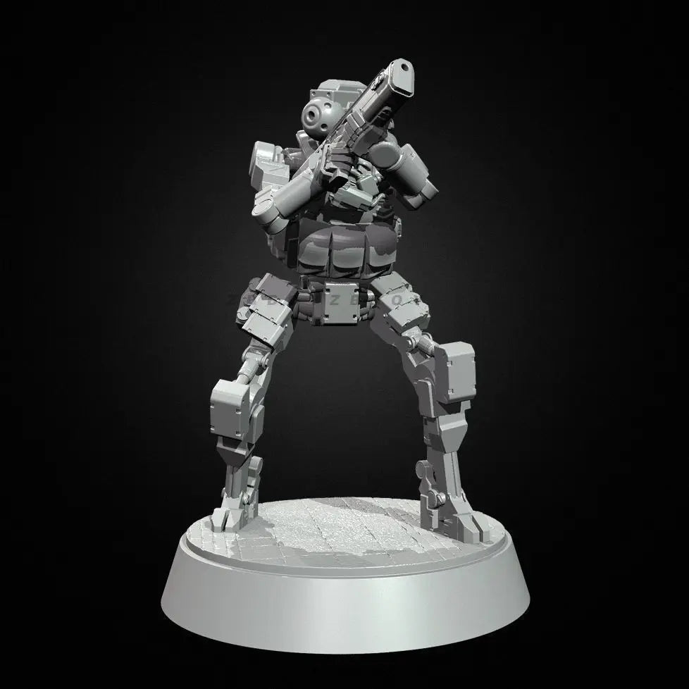 50mm Mecha Warrior, Resin Model Figure Kit, Sci-Fi Theme, Unassembled and Unpainted