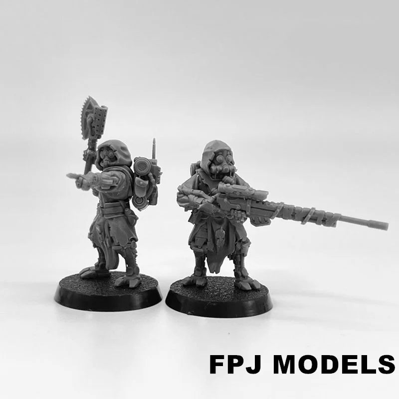 28mm Scavenger Rangers, 25 Figures, Resin Model Figure Kit, Sci-Fi Theme, Unassembled and Unpainted