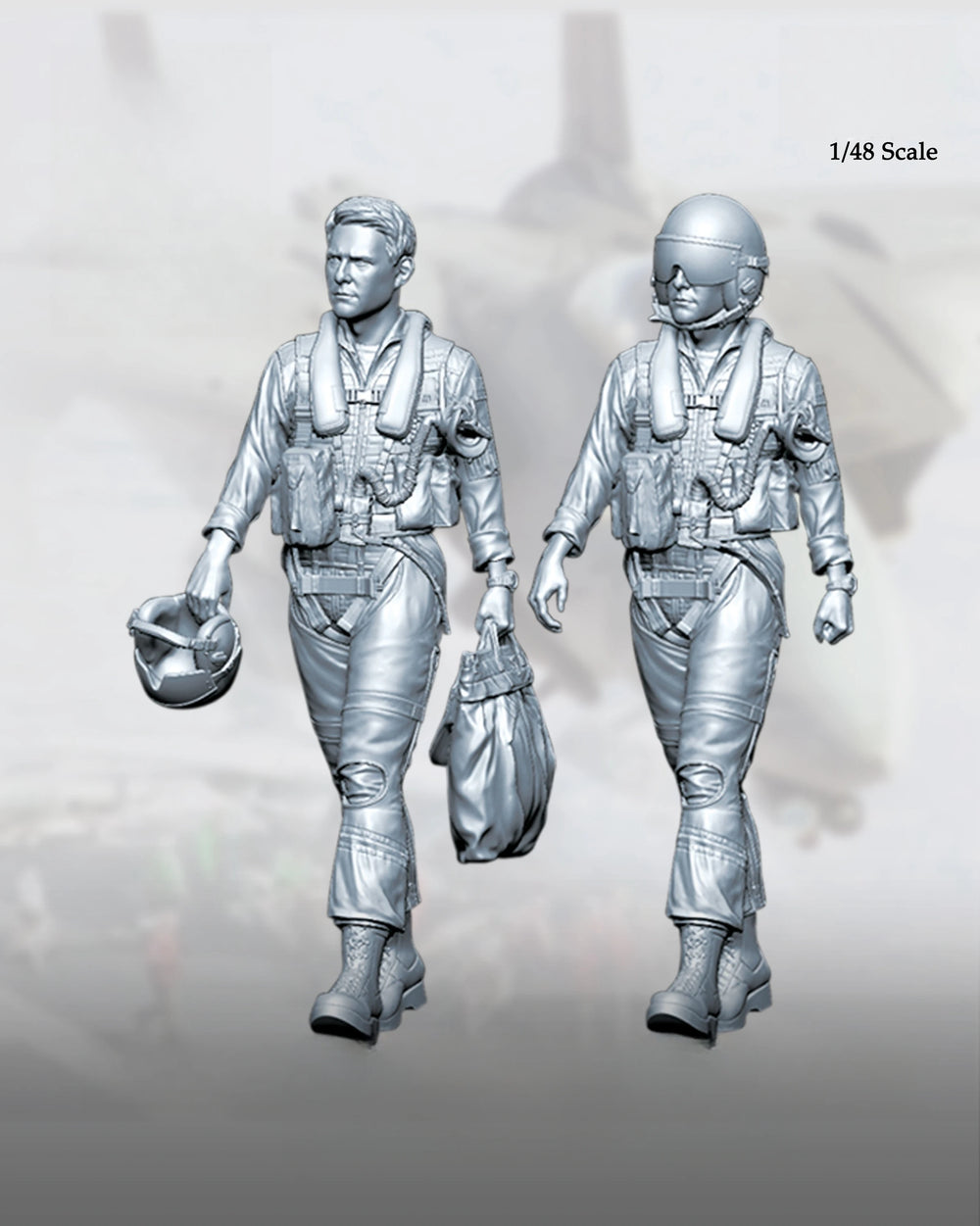 1/48 Modern Military Pilots, 2 Figures, Resin Model Figure Kit, Unassembled and Unpainted