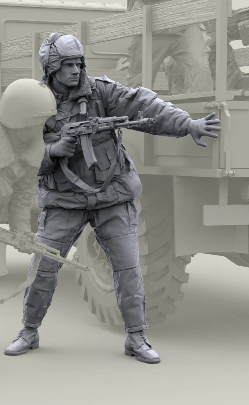 1/16 Modern Russian Operator in Tactical Vest with AK, Resin Model Figure Kit, Unassembled and Unpainted