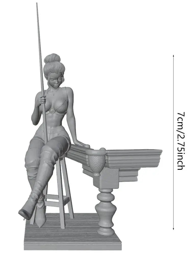 75mm Pin-up Billiards, Resin Model Figure Kit, Unassembled and Unpainted