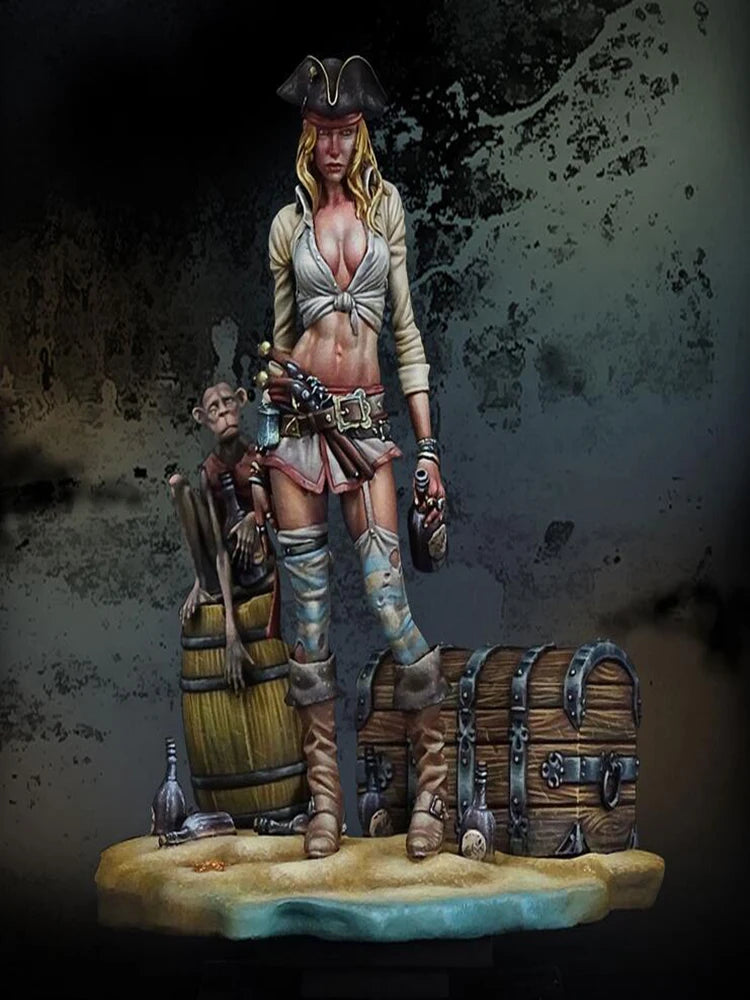 1/24 Female Barbarian Warrior, Resin Model Figure Kit, Fantasy Theme, Unassembled and Unpainted
