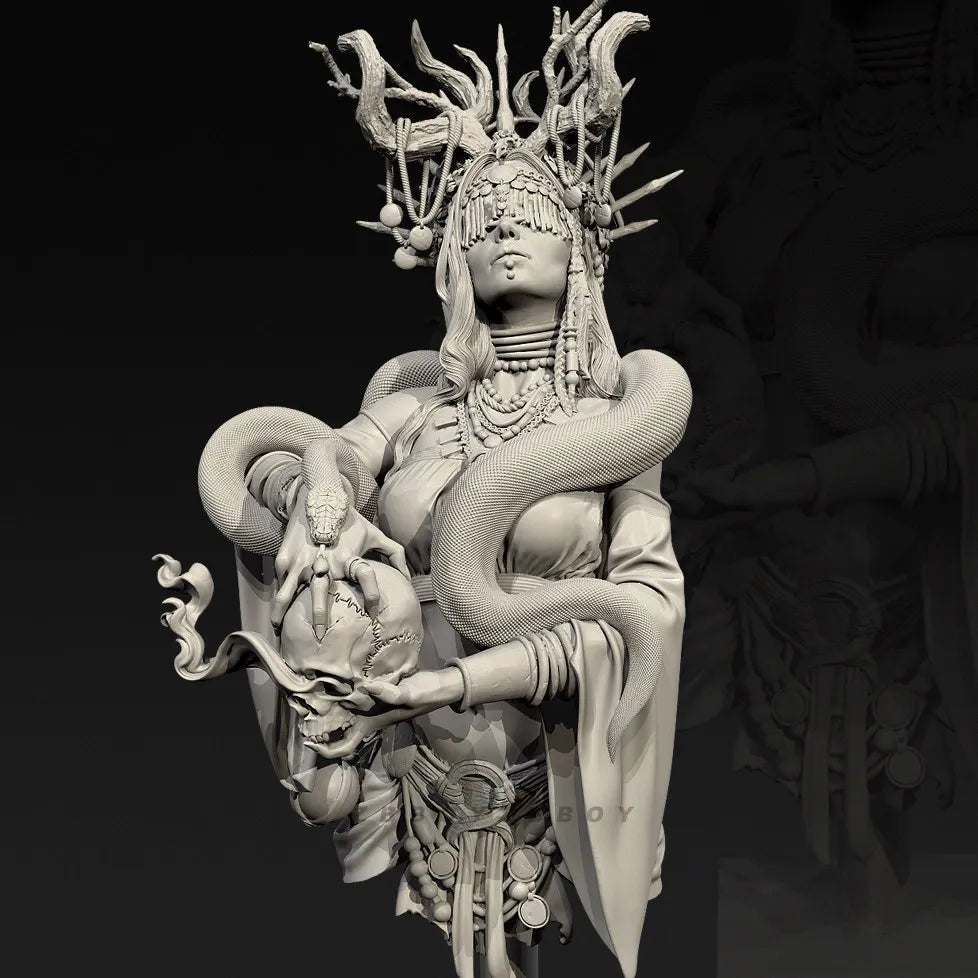 70mm Deity, Resin Model Bust Kit, Fantasy Theme, Unassembled and Unpainted