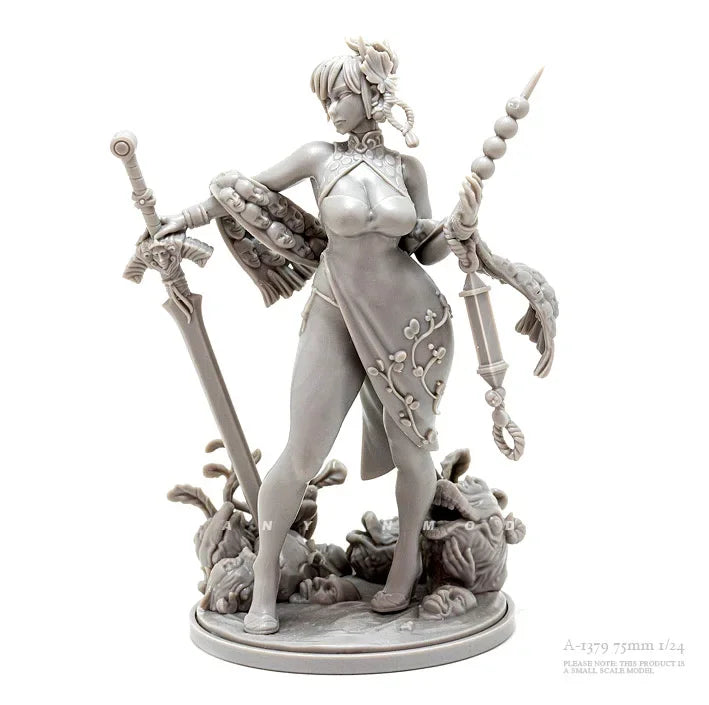 78mm Warrior Sorceress, Resin Model Figure Kit, Fantasy Theme, Unassembled and Unpainted
