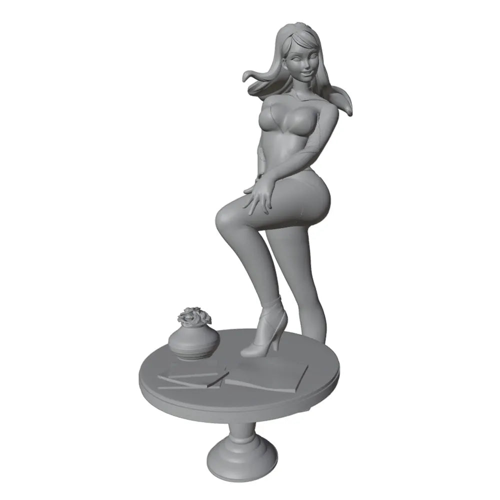 1/24 Bikini Pin-up with Flowing Hair, Resin Model Figure Kit, Unassembled and Unpainted