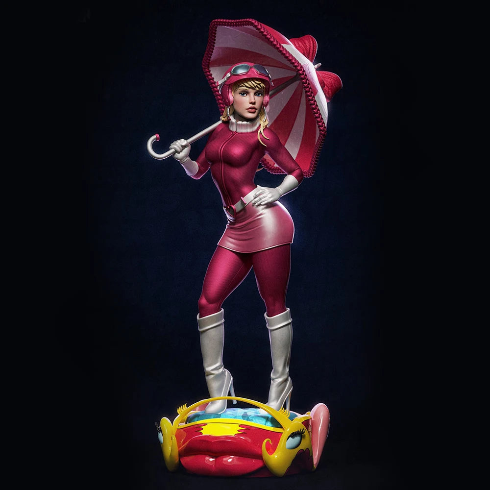 Pinup Beauty with Umbrella, Resin Model Figure Kit, Unassembled and Unpainted