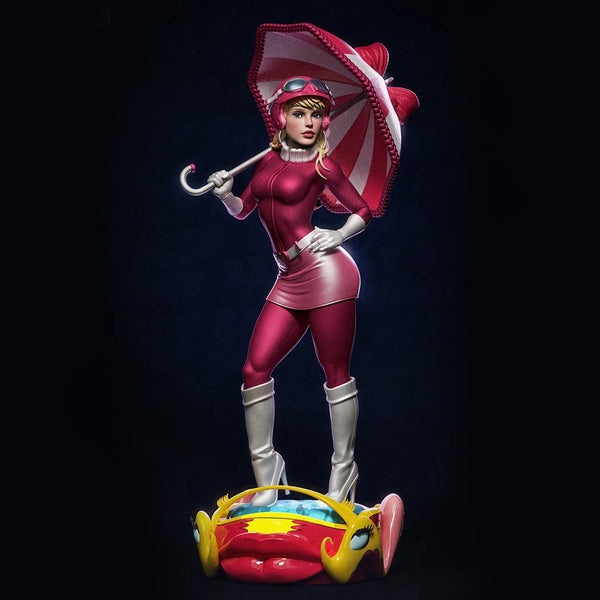 Pinup Beauty with Umbrella, Resin Model Figure Kit, Unassembled and Unpainted