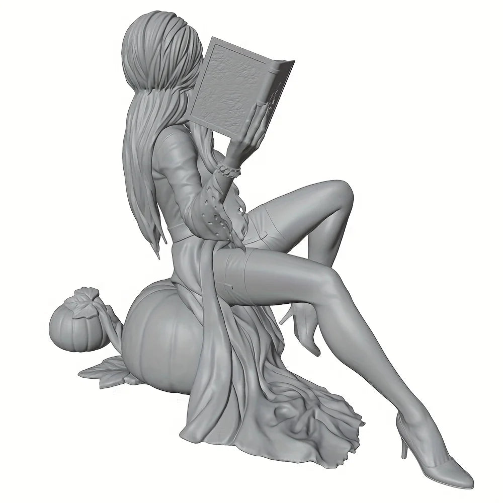 75mm Woman with Books, Resin Model Figure Kit, Fantasy Theme, Unassembled and Unpainted