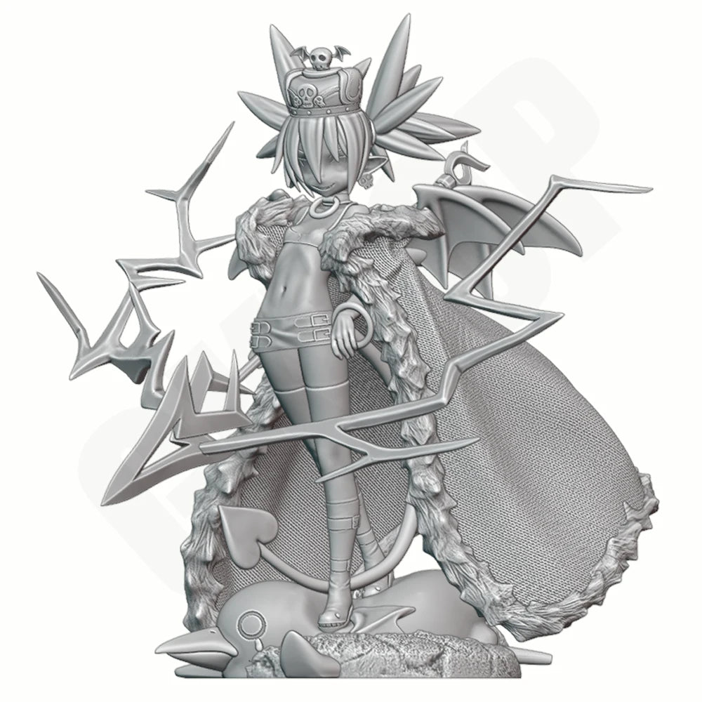 1/24 Spiky-Haired Anime Demon in Red Cape, Resin Model Figure Kit, Fantasy Theme, Unassembled and Unpainted