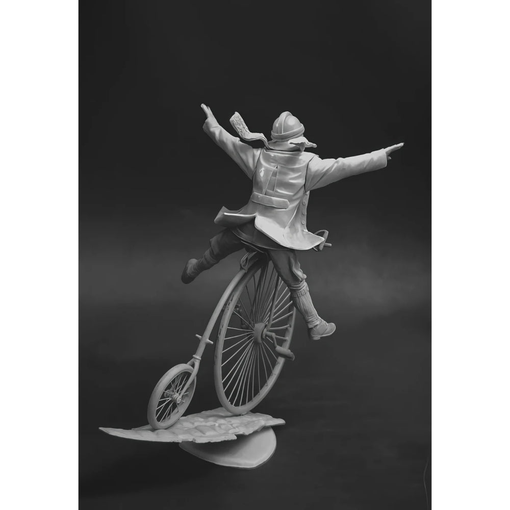 54mm WWII German Pilot on Motorcycle, Resin Model Figure Kit, Unassembled and Unpainted
