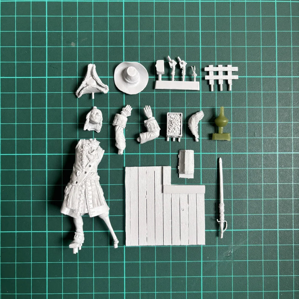 75mm 17th-Century European Gentleman, Resin Model Figure Kit, Historical Theme, Unassembled and Unpainted