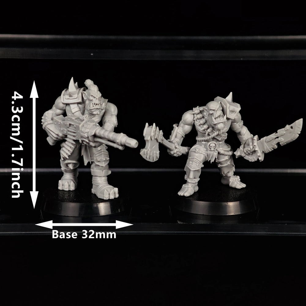 32mm Grimdark Ork Warriors Squad, 16 Figures, Resin Model Figure Kit, Sci-Fi Theme, Unassembled and Unpainted