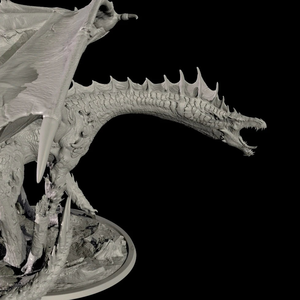110mm Wyvern Defending Territory, Resin Model Creature Kit, Fantasy Theme, Unassembled and Unpainted