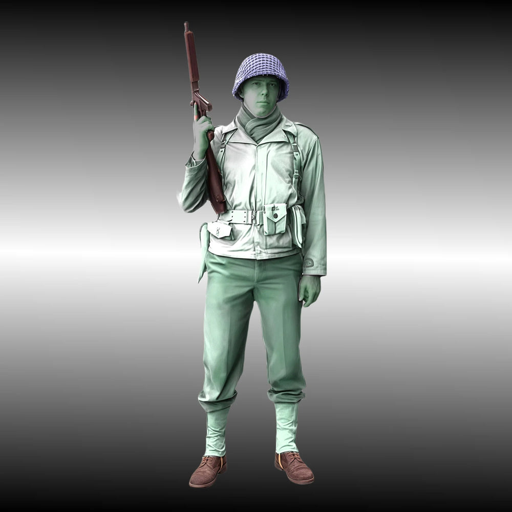 1/16 WWII Infantry Soldier, Resin Model Figure Kit, Unassembled and Unpainted