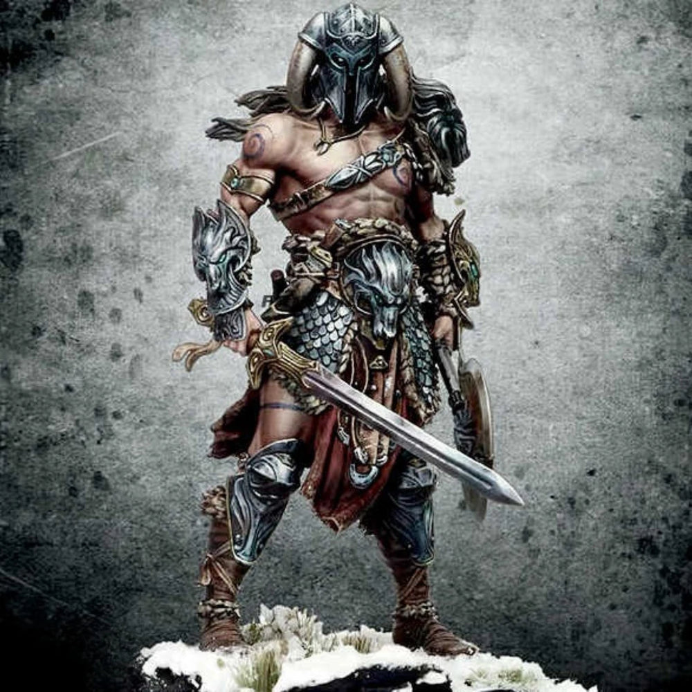 1/24 Nordic Dragon Slayer Warrior, Resin Model Figure Kit, Fantasy Theme, Unassembled and Unpainted