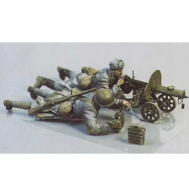 1/35 WWII Soviet Machine Gun Group, 2 Figures, Resin Model Figure Kit, Unassembled and Unpainted