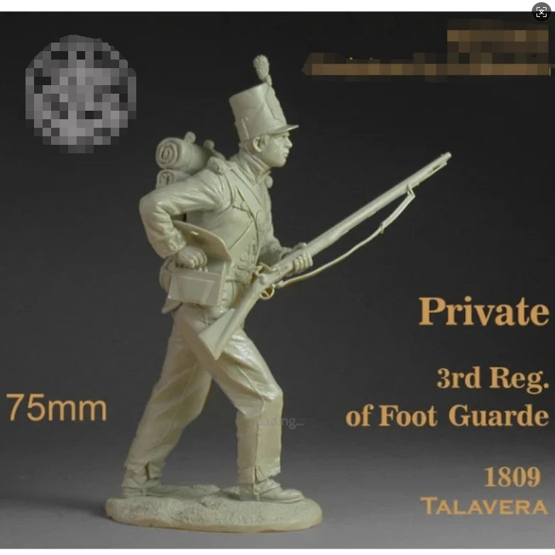 75mm Napoleonic British 3rd Foot Guards, Resin Model Figure Kit, Unassembled and Unpainted
