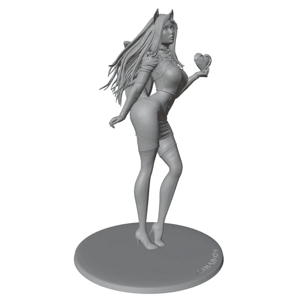 1/24 Winged Succubus with Heart, Resin Model Figure Kit, Fantasy Theme, Unassembled and Unpainted