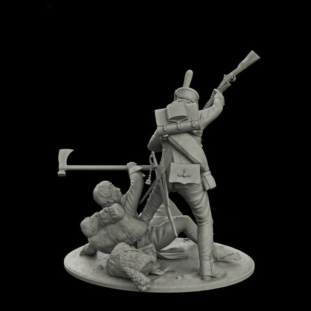 75mm Napoleonic Borodino Battle, 10 Figures, Resin Model Diorama Kit, Unassembled and Unpainted
