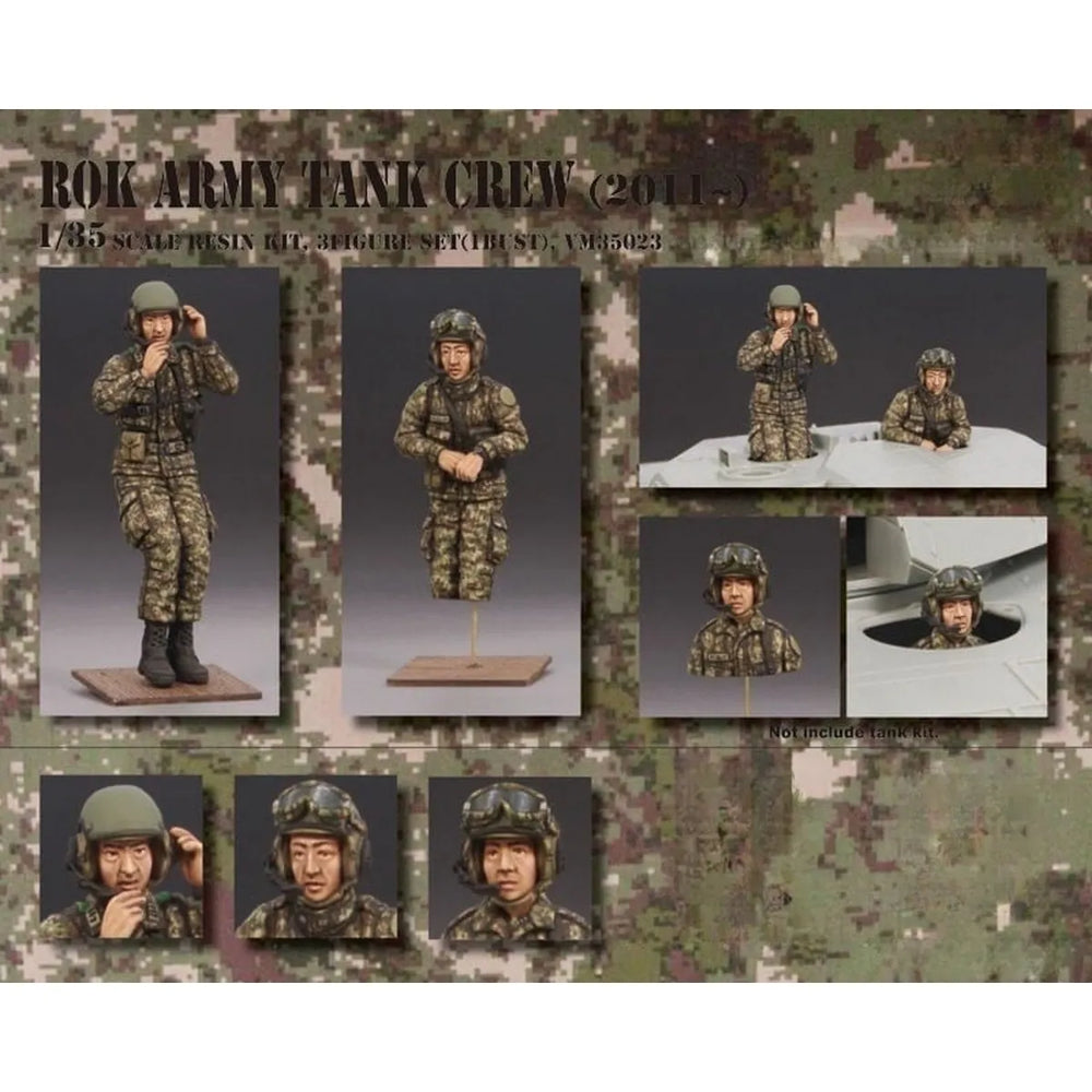 1/35 Modern South Korean Tank Crew, 3 Figures, Resin Model Figure Kit, Unassembled and Unpainted