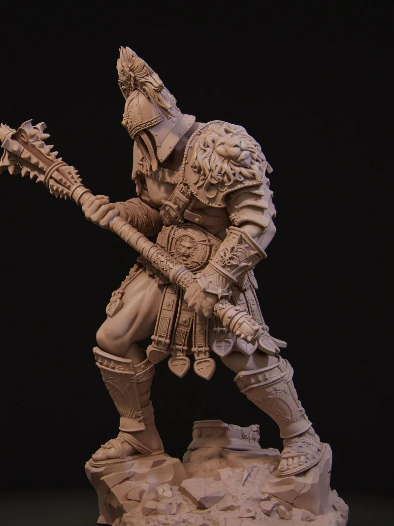 1/24 Ancient Barbarian with Spiky Mohawk and Battle Axe, Resin Model Figure Kit, Unassembled and Unpainted