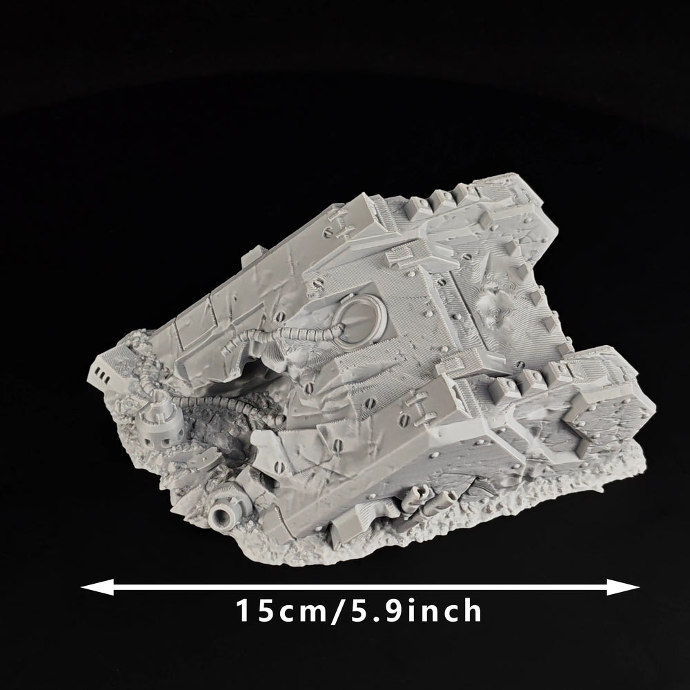 28mm Crashed Sci-Fi Tanks, Resin Model Diorama Kit, Sci-Fi Theme, Unassembled and Unpainted