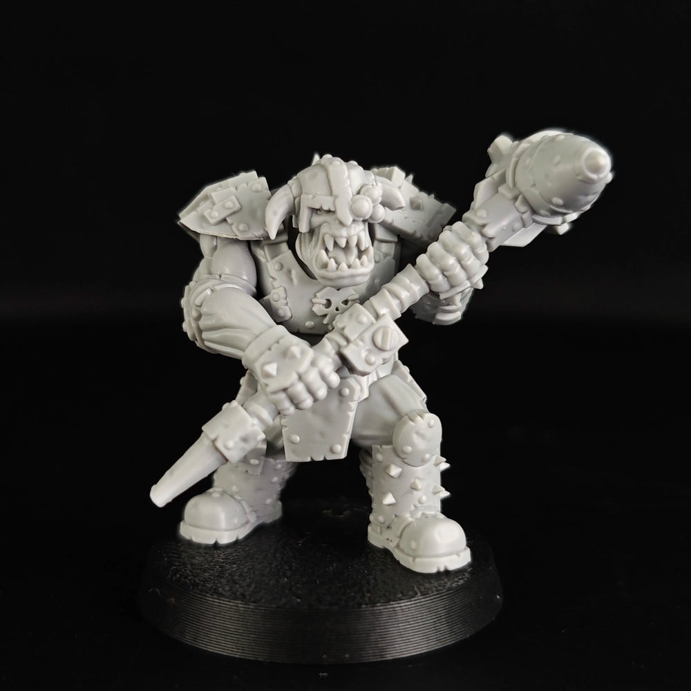 32mm Grimdark Ork Smashers Squad, 12 Figures, Resin Model Figure Kit, Sci-Fi Theme, Unassembled and Unpainted