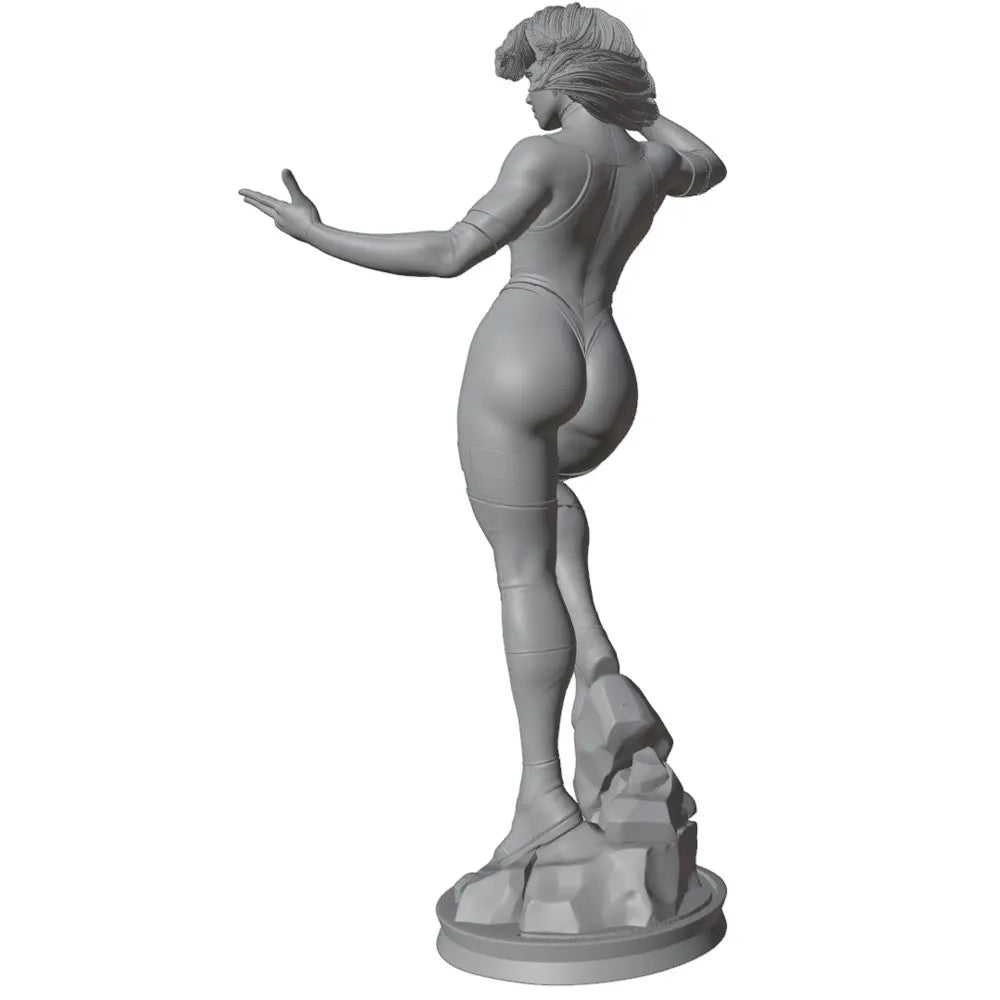 1/24 Pin-Up with Wavy Hair and Playful Gestures, Resin Model Figure Kit, Unassembled and Unpainted