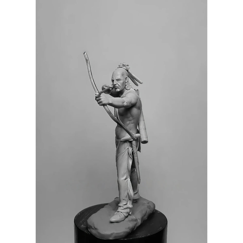 54mm American Civil War Iroquois Warrior with Bow and Sword, 3 Figures, Resin Model Figure Kit, Unassembled and Unpainted