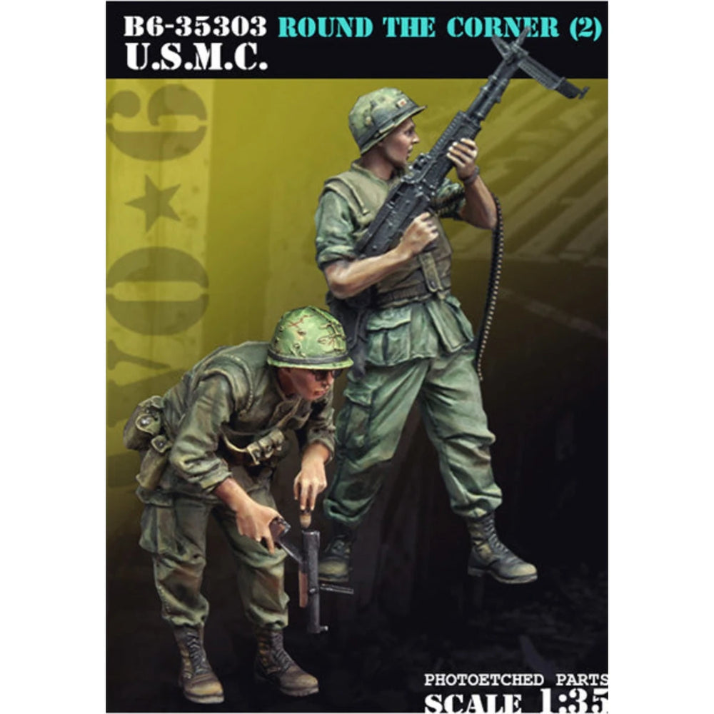 1/35 Vietnam War USMC Soldiers, 3 Figures, Resin Model Figure Kit, Unassembled and Unpainted
