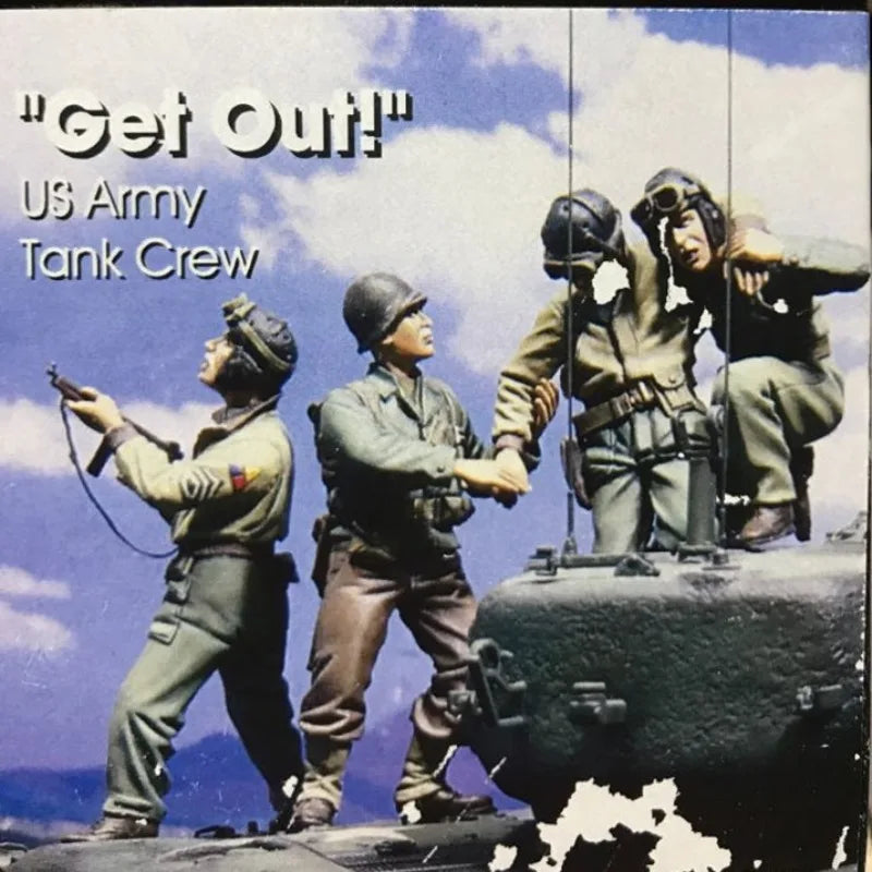 1/35 WWII U.S. Army Tank Crew, 4 Figures, Resin Model Figure Kit, Unassembled and Unpainted