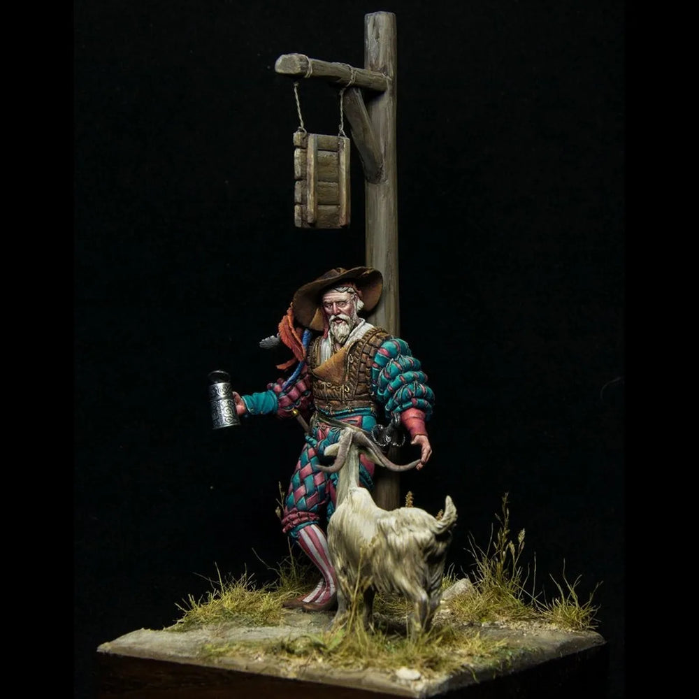 75mm Mercenary Battle, Resin Model Diorama Kit, Fantasy Theme, Unassembled and Unpainted