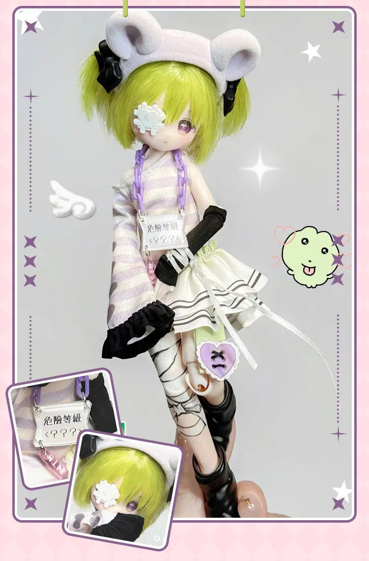 1/8 Cute Ghost BJD Doll, Resin Model Figure Kit, Anime Theme, Unassembled and Unpainted