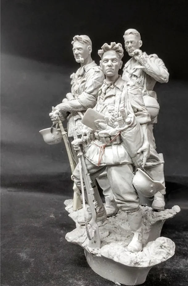 1/16 WWI British Infantry Section Advancing, 5 Figures, Resin Model Figure Kit, Unassembled and Unpainted