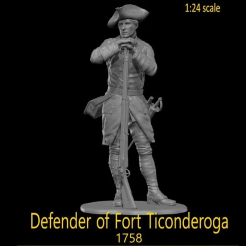 1/24 British Colonial Soldier 1758, Resin Model Figure Kit, Military Theme, Unassembled and Unpainted