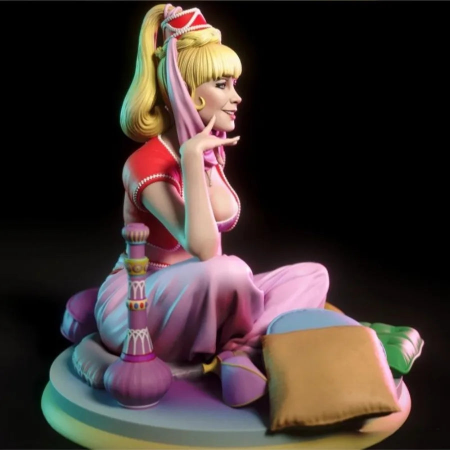 75mm Reclining Fantasy Odalisque Split Pink and Blonde Hair, Resin Model Figure Kit, Fantasy Theme, Unassembled and Unpainted