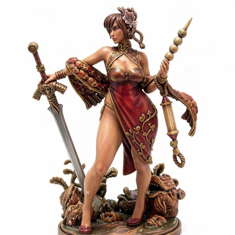 78mm Warrior Sorceress, Resin Model Figure Kit, Fantasy Theme, Unassembled and Unpainted