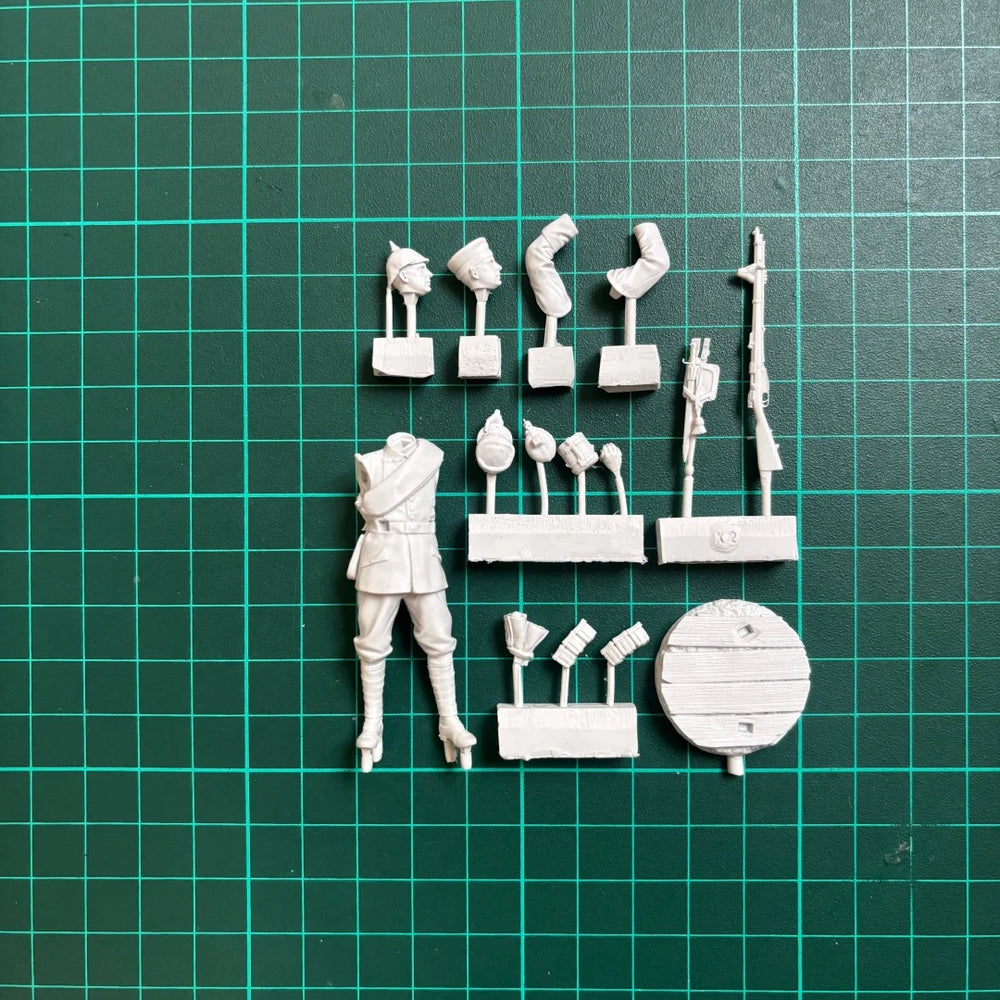 54mm WWI German Infantryman, Resin Model Figure Kit, Unassembled and Unpainted