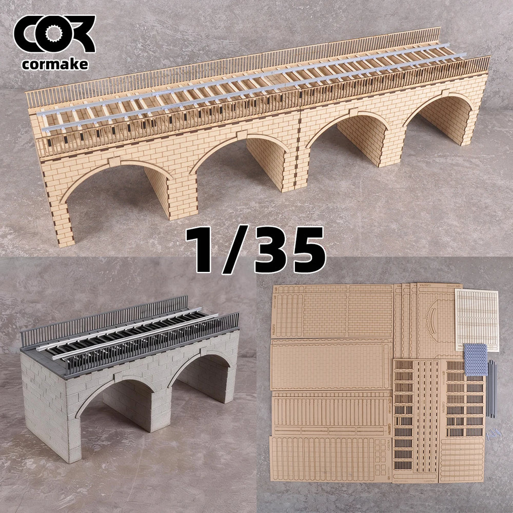 1/35 Railway Bridge & Viaduct, Resin Model Terrain Kit, Historical Theme, Unpainted