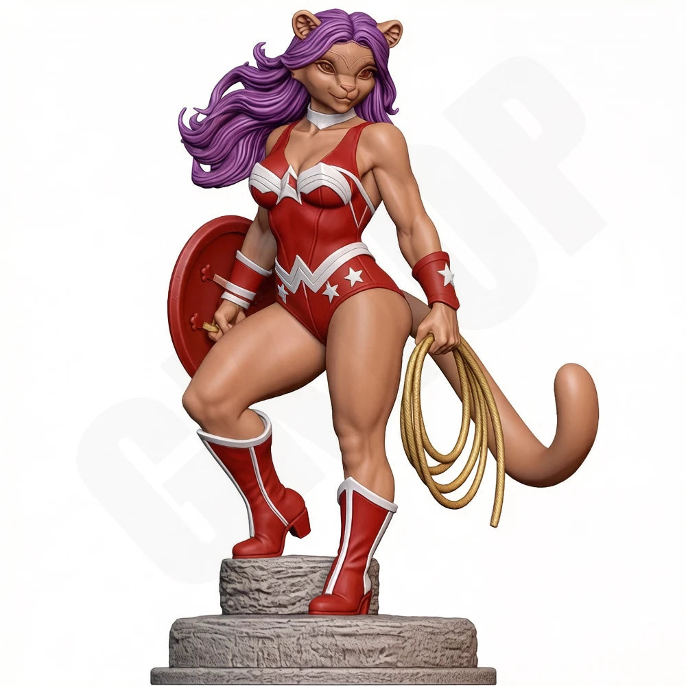 1/24 Beast Girl Warrior, Resin Model Figure Kit, Fantasy Theme, Unassembled and Unpainted