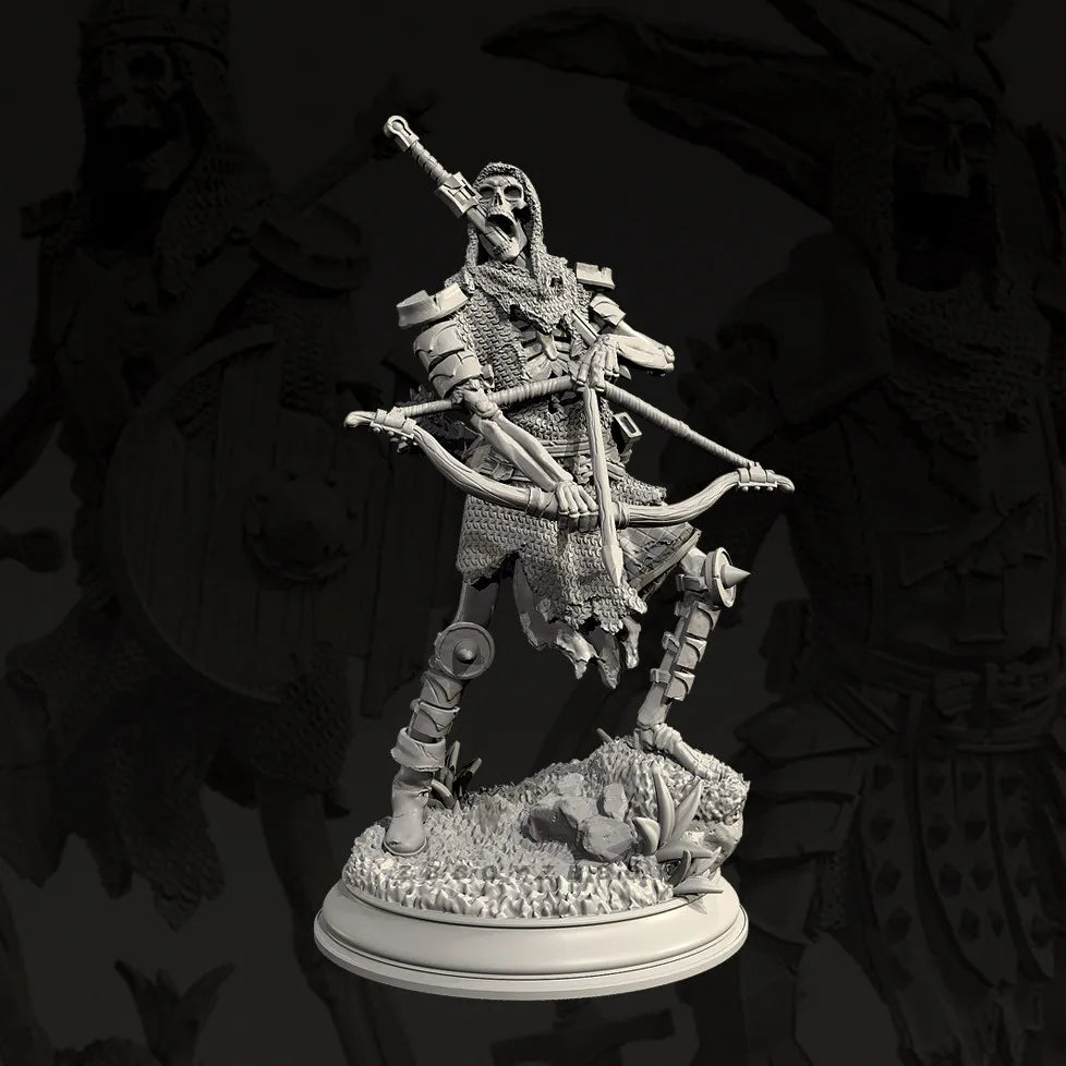 48mm Warriors with Ornate Armor, 5 Figures, Resin Model Figure Kit, Fantasy Theme, Unassembled and Unpainted