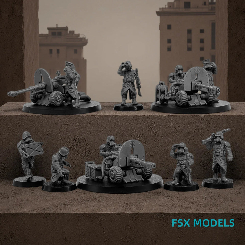 35mm Armored Infantry, 23 Figures, Resin Model Figure Kit, Fantasy Theme, Unassembled and Unpainted