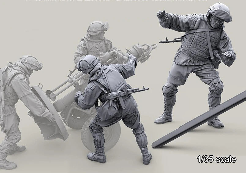 1/35 Modern Combat Squad in Tactical Assault, 4 Figures, Resin Model Figure Kit, Unassembled and Unpainted
