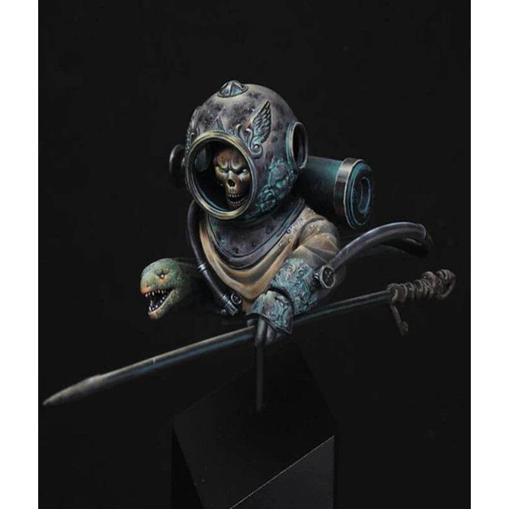 1/10 Dark Fantasy Skull Warrior, Resin Model Bust Kit, Fantasy Theme, Unassembled and Unpainted