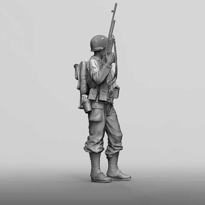 1/16 WWI Soldier Advancing with Fixed Bayonet, Resin Model Figure Kit, Unassembled and Unpainted