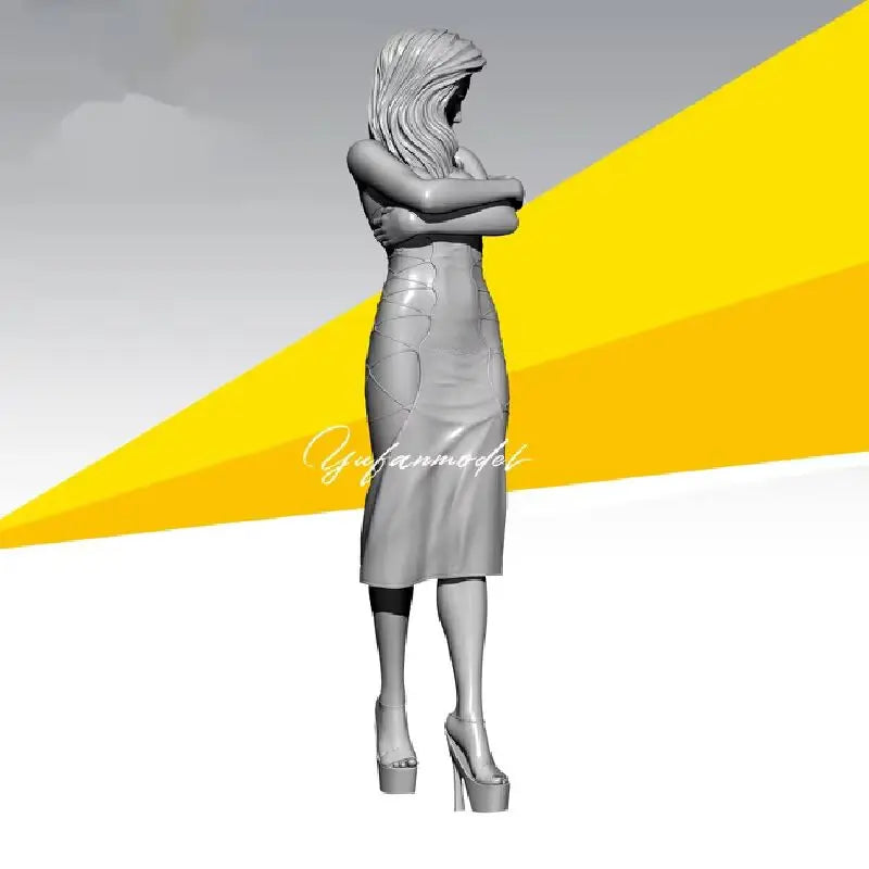 1/35 Vintage Woman in Evening Dress with Shawl, Resin Model Figure Kit, Unassembled and Unpainted