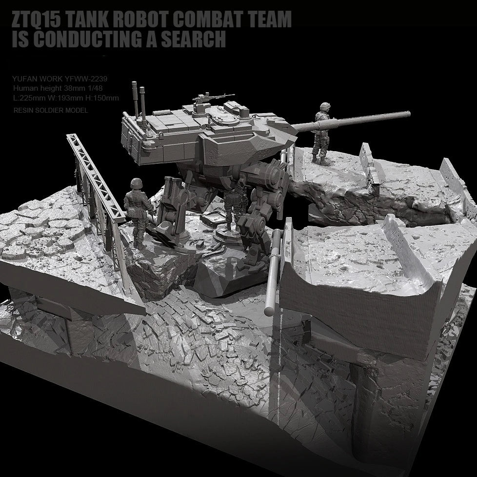 38mm Modern Tank Combat, 8 Figures, Resin Model Diorama Kit, Unassembled and Unpainted