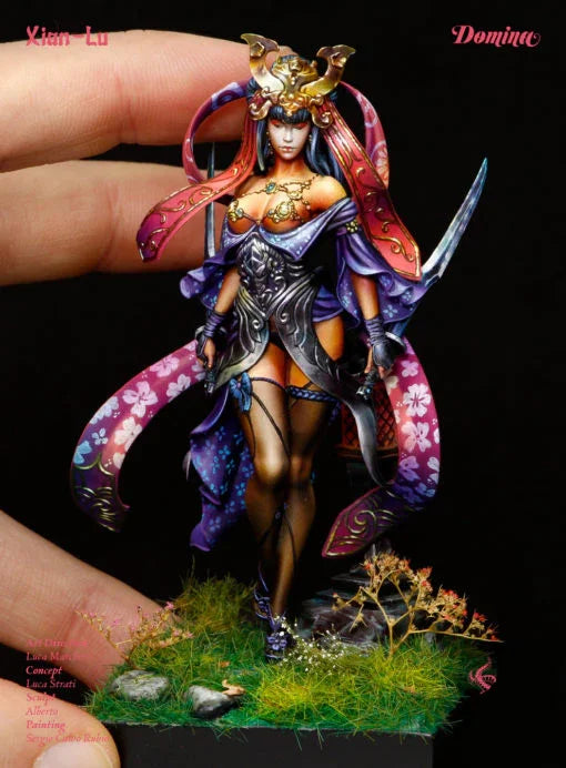 75mm Female Armored Warrior, Resin Model Figure Kit, Fantasy Theme, Unassembled and Unpainted