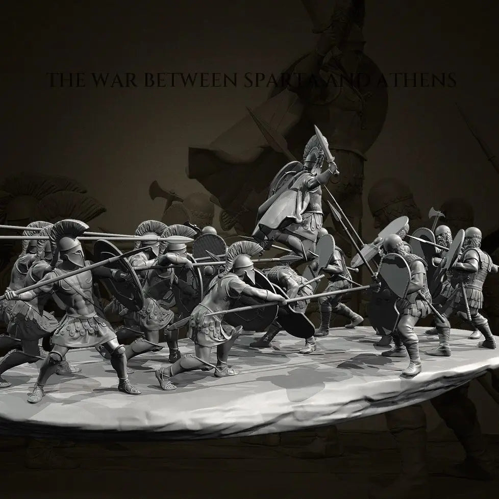 35mm Medieval Fantasy Warriors Battle, 30 Figures, Resin Model Diorama Kit, Unassembled and Unpainted