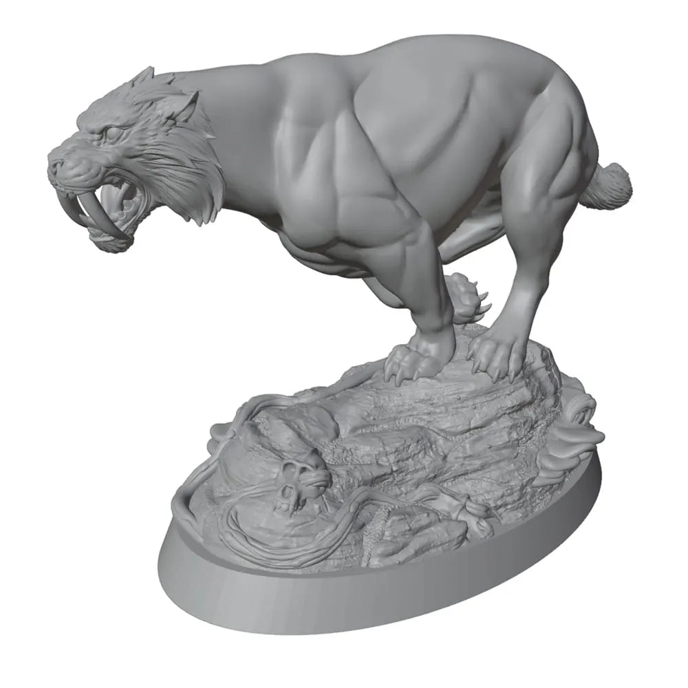 75mm Saber-Toothed Tiger, Resin Model Creature Kit, Wildlife Theme, Unassembled and Unpainted